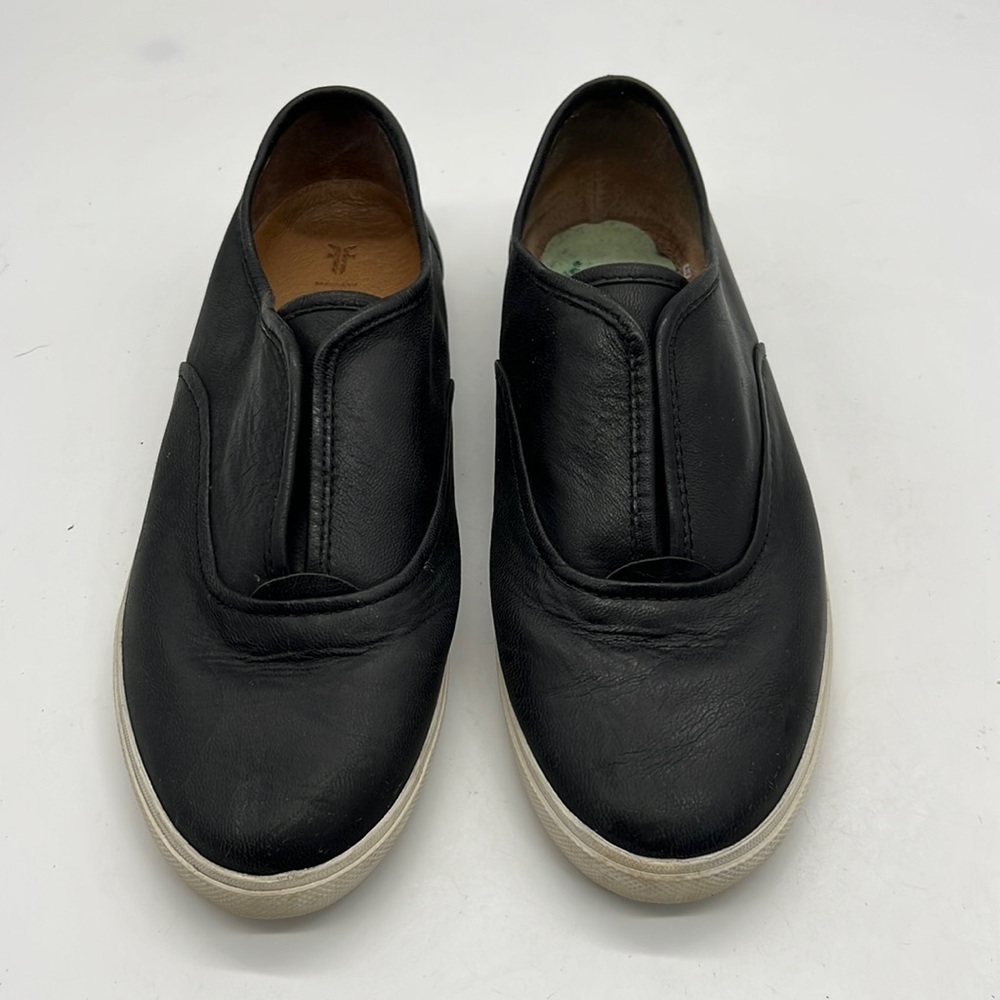 Frye Mindy Black Leather Slip ON Sneakers size 9.5